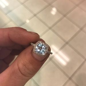 Blue Topaz and diamond ring